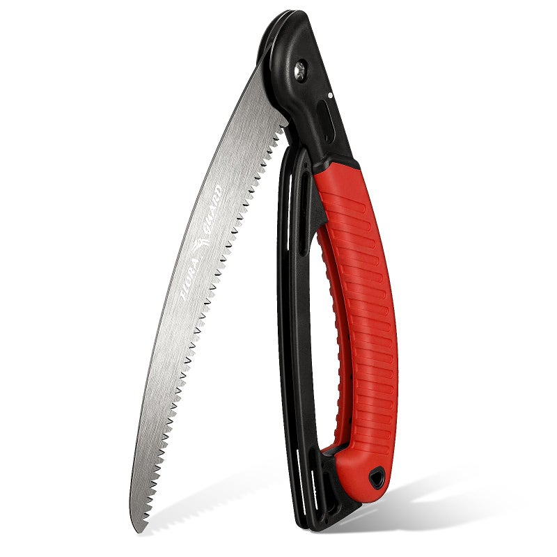 FLORA GUARD 10-Inch Folding Hand Saw, Heavy Duty Pruning Saw with Multi-Level Razer Teeth for Wood Cutting, Tree Trimming, Professional Camping Gardening Tools - Image 1